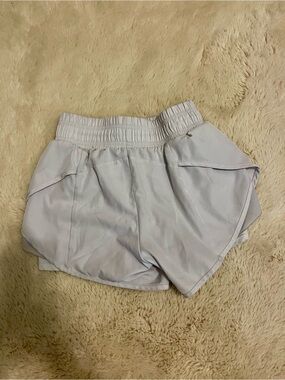 Women’s Light Gray Athletic Overlap Shorts with Elastic Waist